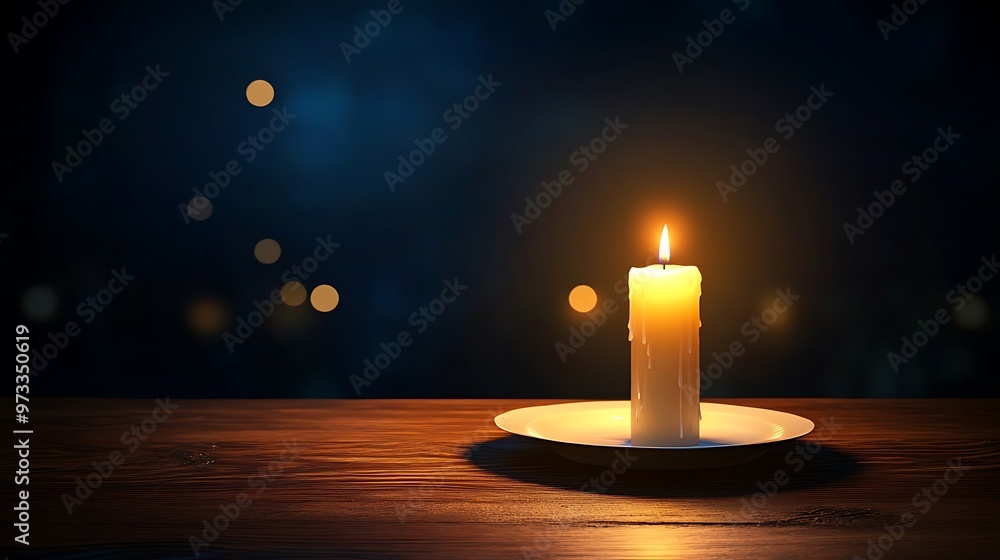A soft, glowing candle-lit window background with a dark, clear space for text A soft, glowing candle-lit window background with a dark, clear space for text