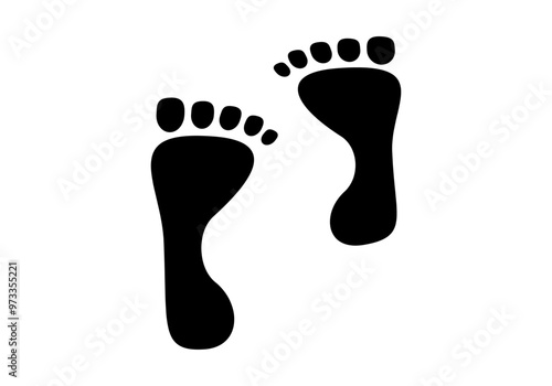 Icono de huellas de pie o pasos. Símbolo de podología