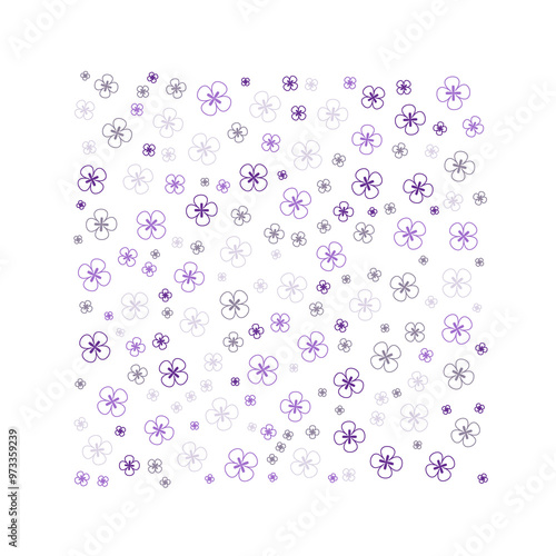 pink purple pattern of random sized flowers 