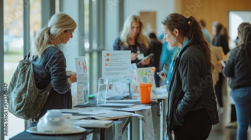 Wallpaper Mural Artistic community health fair showcasing the importance of primary healthcare through interactive displays. Torontodigital.ca