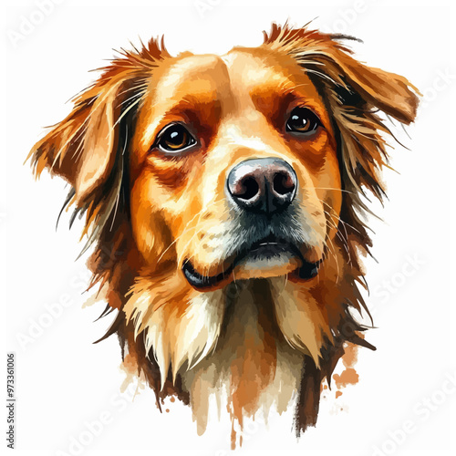 Cheerful dog oil painting with a humorous expression , funny, cheerful, dog, oil painting, humor, colorful, art, pet