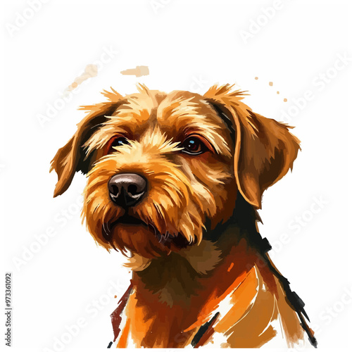 Cheerful dog oil painting with a humorous expression , funny, cheerful, dog, oil painting, humor, colorful, art, pet