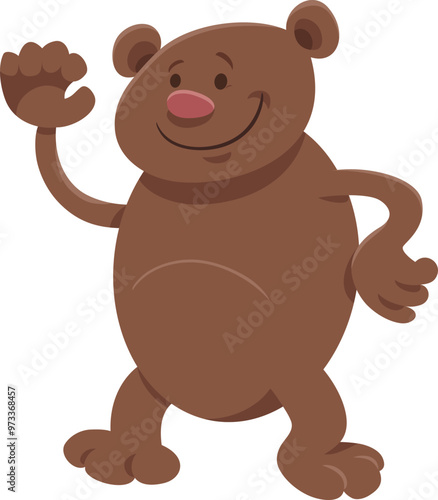 funny cartoon brown bear wild animal character