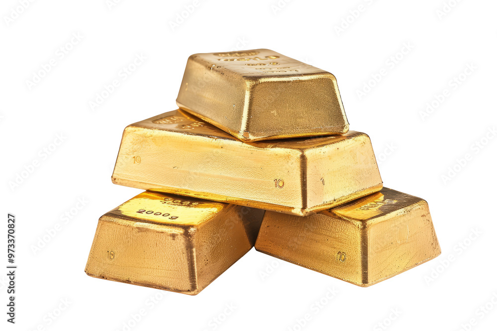 Pile of gold bars. Gleaming stack of gold bars isolated on white background Pile of gold bars. Gleaming stack of gold bars isolated on white background
