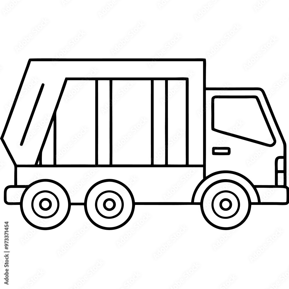 garbage truck outline coloring book page line art drawing garbage truck outline coloring book page line art drawing