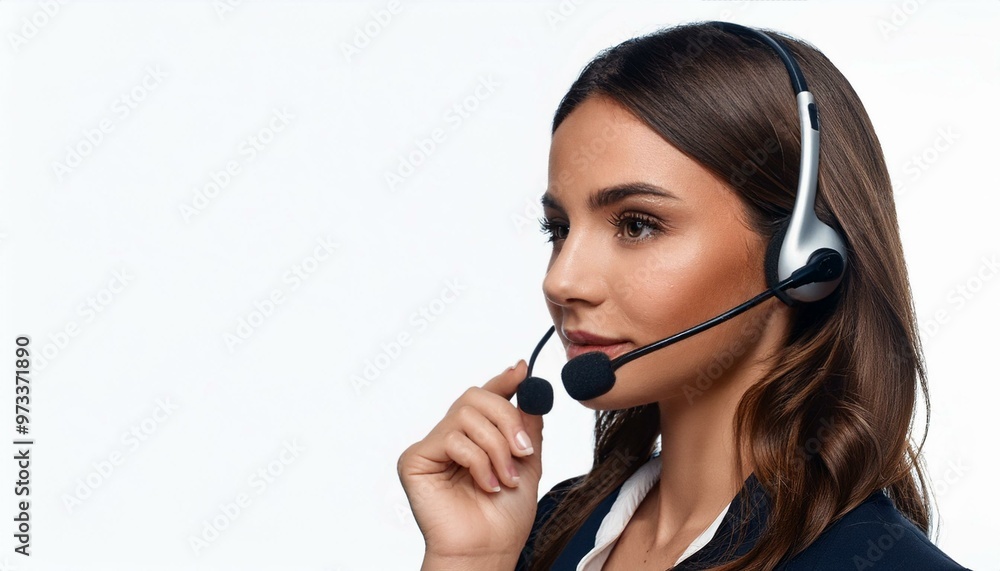 beautiful young woman with headset, AI generated beautiful young woman with headset, AI generated