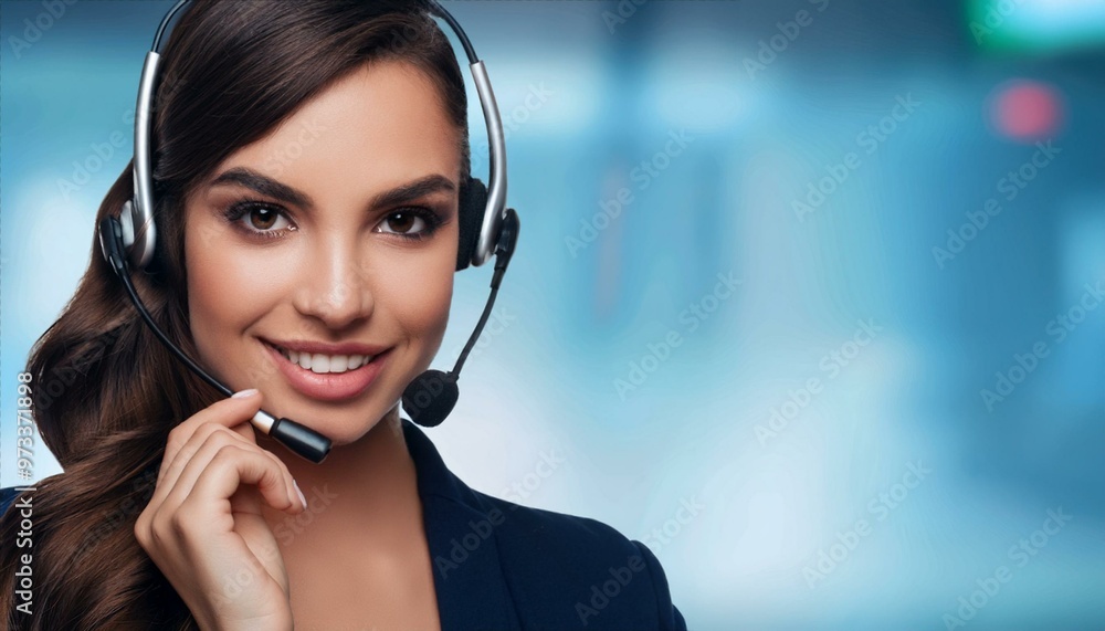 beautiful young woman with headset, AI generated beautiful young woman with headset, AI generated