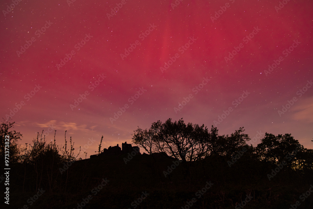 The Aurora Borealis over the Brecon Beacons National Park in Wales, The Aurora Borealis over the Brecon Beacons National Park in Wales,