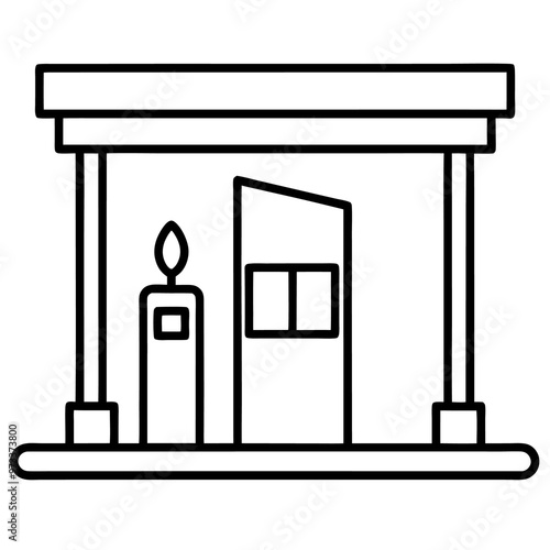 gas station outline coloring book page line art drawing