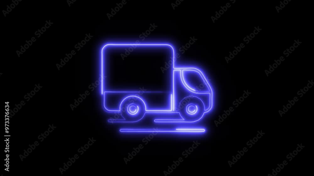 Delivery Truck Icon in Video HD Neon Animation – Shipping and Logistics Symbol with Dynamic Glow on Black Background Delivery Truck Icon in Video HD Neon Animation – Shipping and Logistics Symbol with Dynamic Glow on Black Background