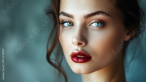 Wallpaper Mural Elegant woman with flawless makeup and serene expression Torontodigital.ca