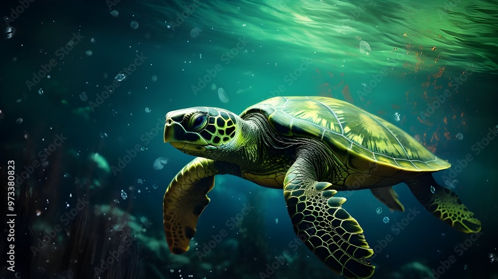 Fototapeta premium turtle swimming in the water