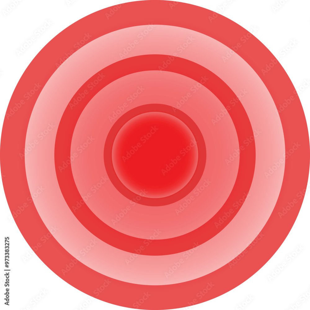 Red gradient circles are spreading from the bright center like a painful burning sensation Red gradient circles are spreading from the bright center like a painful burning sensation