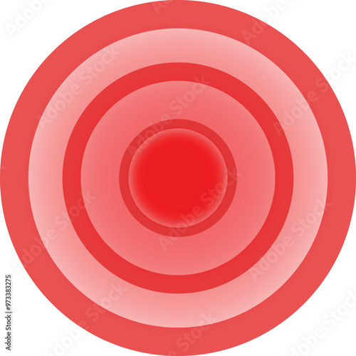 Red gradient circles are spreading from the bright center like a painful burning sensation