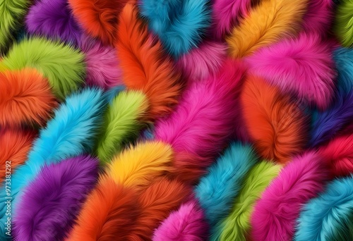 Colorful Feathers Texture Background