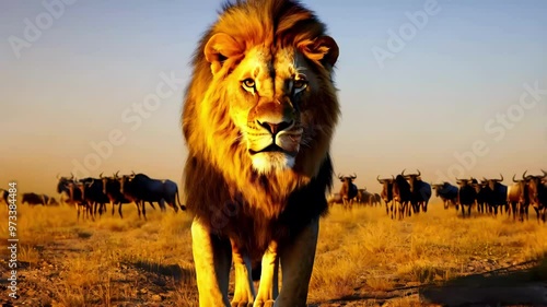Intense Lion Chase in the Savanna	
