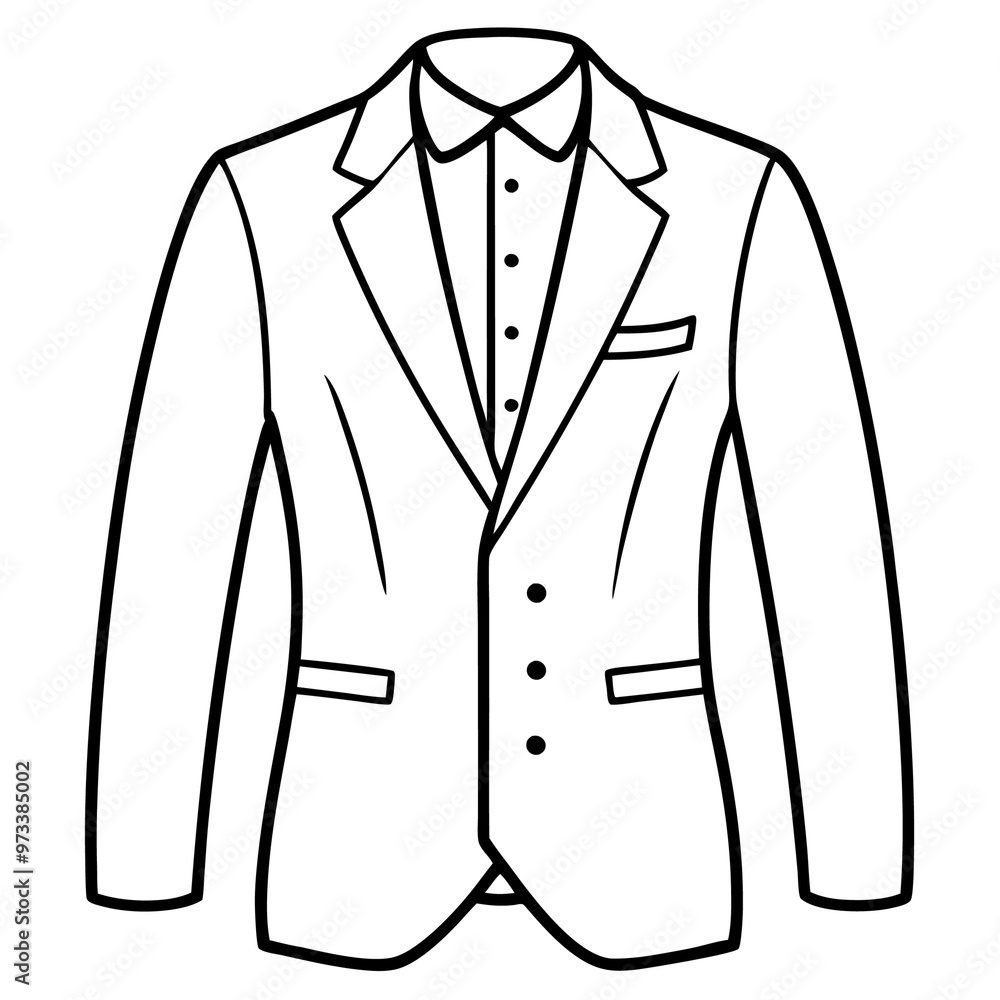 groom jacket outline coloring book page line art drawing groom jacket outline coloring book page line art drawing