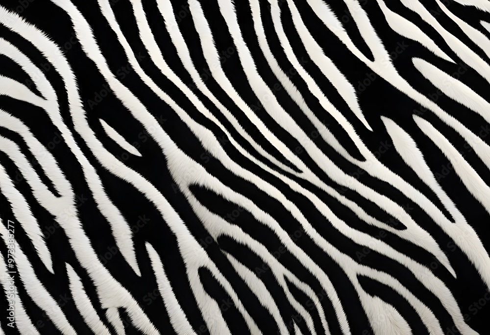 Black and White Zebra Fur Closeup Black and White Zebra Fur Closeup