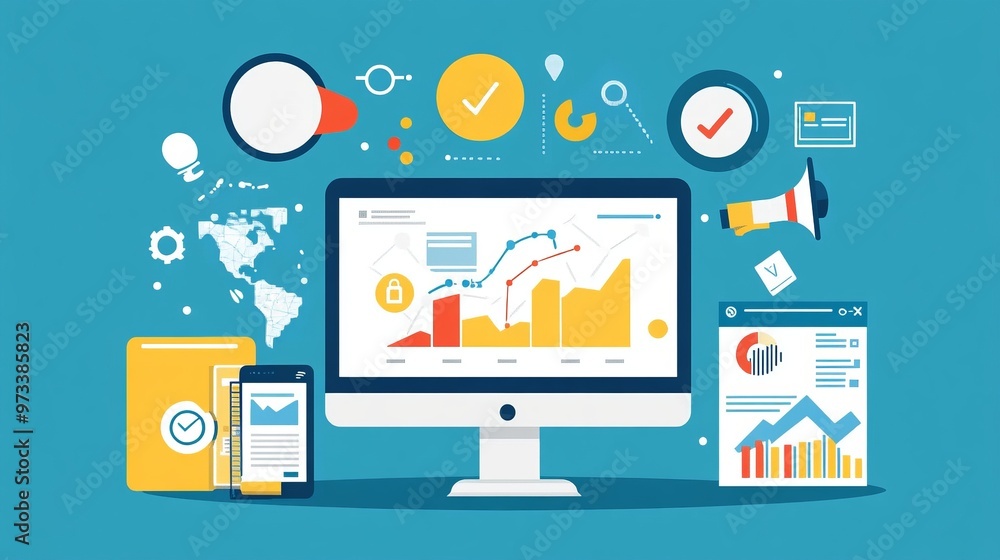 Digital Marketing seo strategy concept banner design Digital Marketing seo strategy concept banner design
