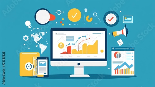 Wallpaper Mural Digital Marketing seo strategy concept banner design Torontodigital.ca