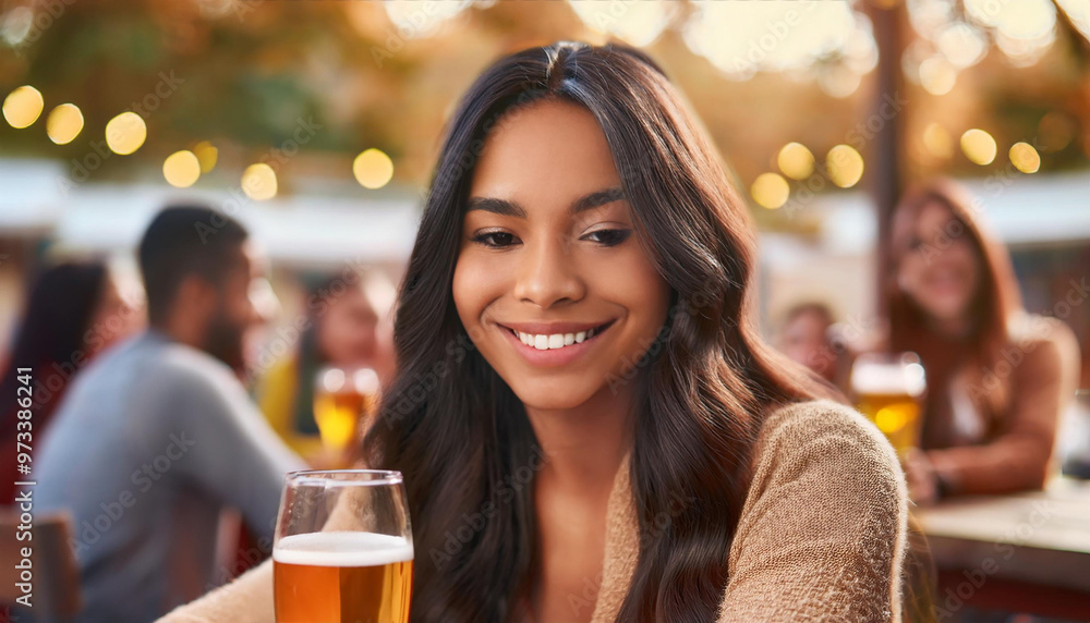 Junge Frau im Biergarten Junge Frau im Biergarten