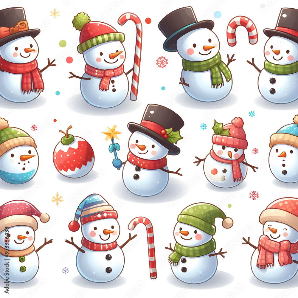 Snowmen Collection, Snowmen designs, Snowmens in a line Snowmen Collection, Snowmen designs, Snowmens in a line