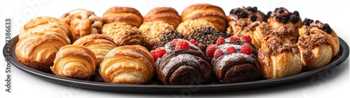 Wallpaper Mural Delicious Assortment of Filled Pastries on Elegant Platter, showcasing a variety of sweet and savory treats, displayed against a pristine white backdrop for a clean presentation Torontodigital.ca