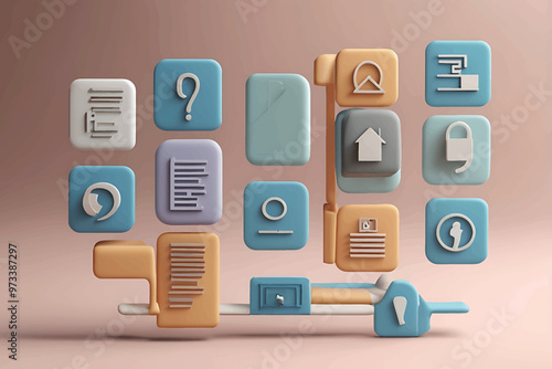 Social media logo icons isolated 3d render illustration