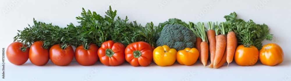 Vibrant Garden Harvest, a full-body display of fresh garden vegetables showcasing bright carrots and ripe tomatoes against a clean white backdrop, emphasizing their natural beauty. Vibrant Garden Harvest, a full-body display of fresh garden vegetables showcasing bright carrots and ripe tomatoes against a clean white backdrop, emphasizing their natural beauty.