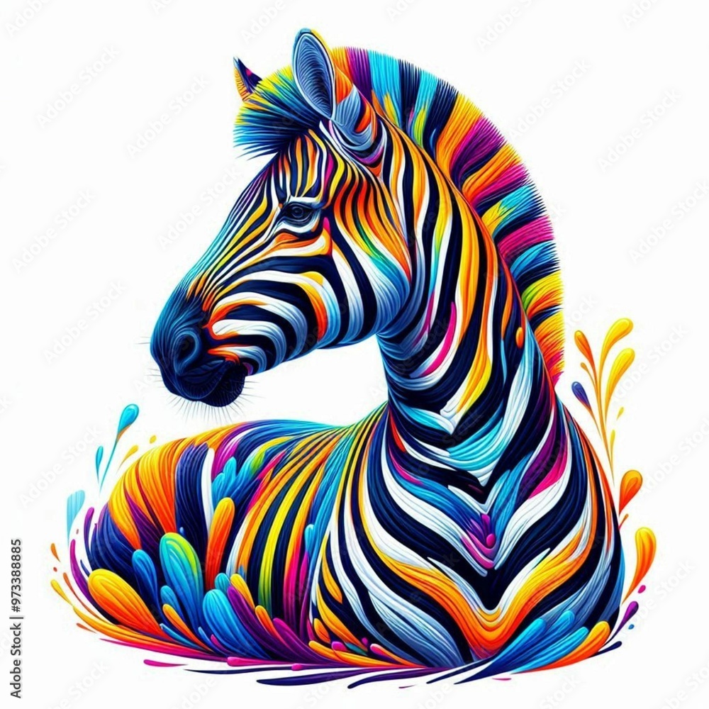 Colourful Zebra Portrait Wallpaper Colourful Zebra Portrait Wallpaper