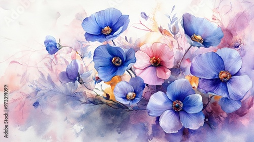 Calendar Watercolor Flowers 2025