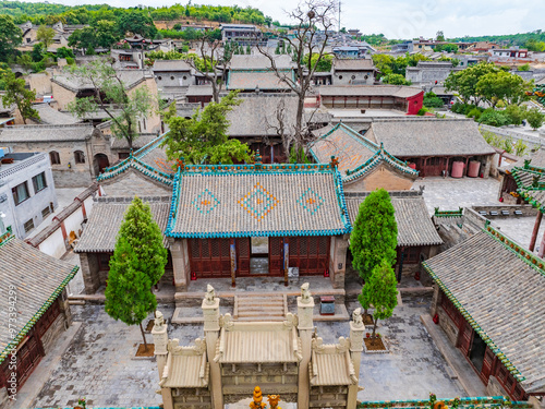 Aerial photography of Wang Family Courtyard in Lingshi County, Jinzhong, Shanxi photo