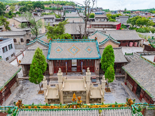 Aerial photography of Wang Family Courtyard in Lingshi County, Jinzhong, Shanxi photo