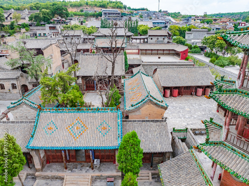 Aerial photography of Wang Family Courtyard in Lingshi County, Jinzhong, Shanxi photo