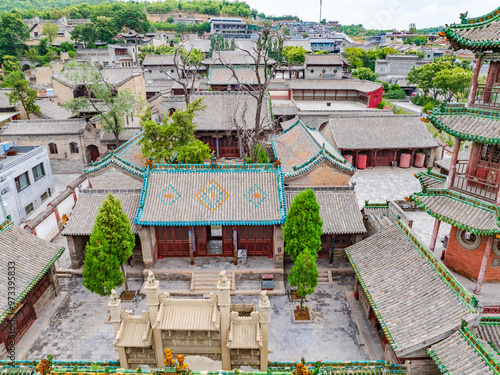 Aerial photography of Wang Family Courtyard in Lingshi County, Jinzhong, Shanxi photo