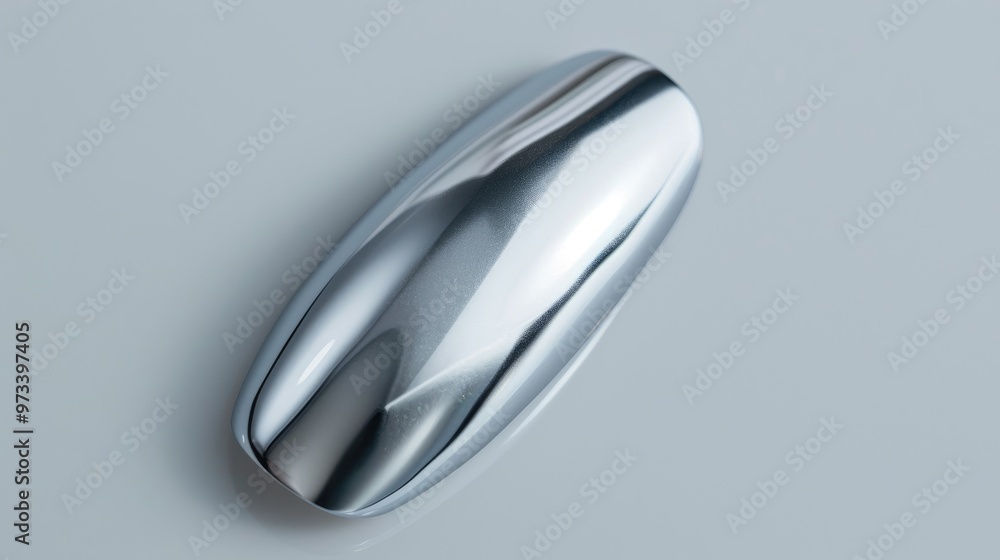 Silver Gray Nail Polish on White Background Silver Gray Nail Polish on White Background