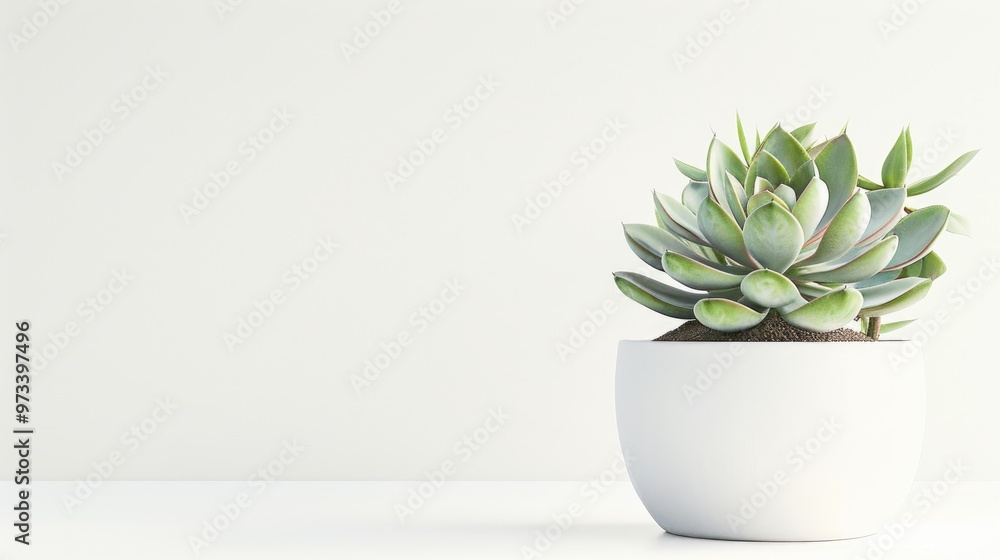 Succulent potted plant on white backdrop with natural light Creative nature scene with selective focus Ample space for text Succulent potted plant on white backdrop with natural light Creative nature scene with selective focus Ample space for text