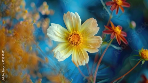 Sulfur Cosmos Bloom photo