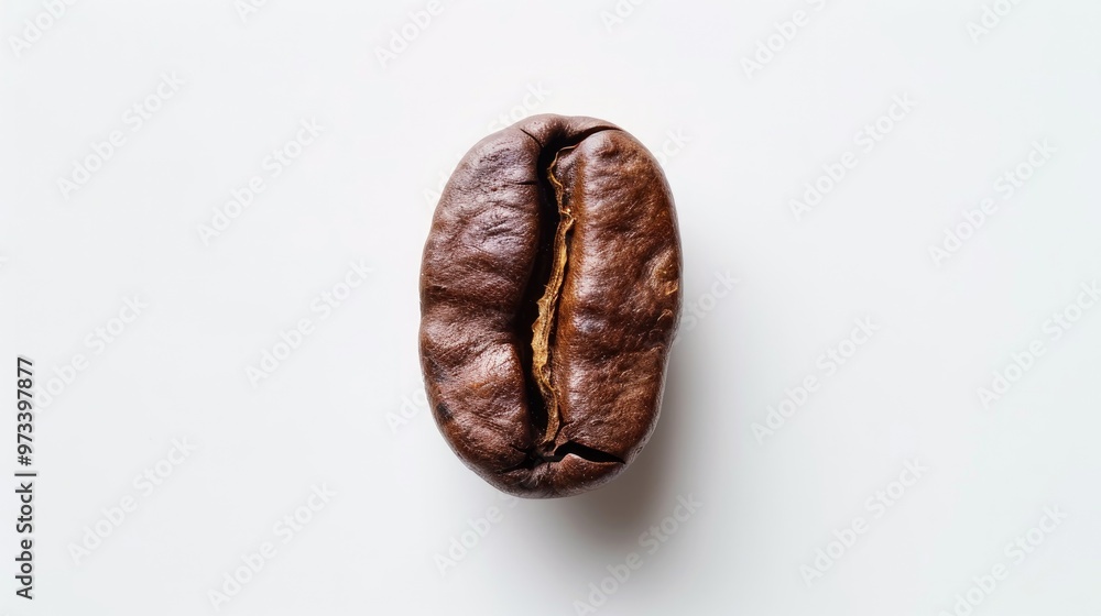 Obraz premium Standard sized coffee bean on a white backdrop