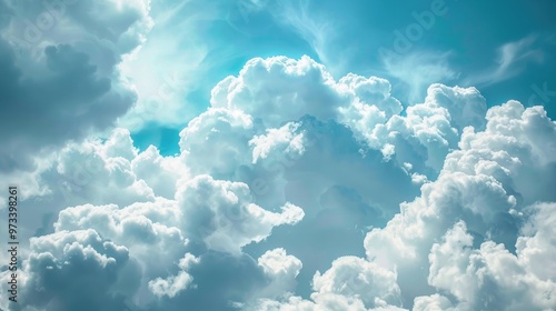 Fototapeta Naklejka Na Ścianę i Meble -  Sky with white clouds a natural backdrop