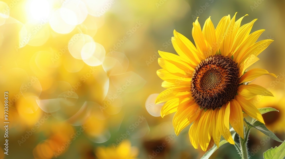 Fototapeta premium Sunflower beauty closeup on summer background