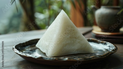 Steamed Ka Nhom Tian Pyramid Dessert Awaiting Maturity photo