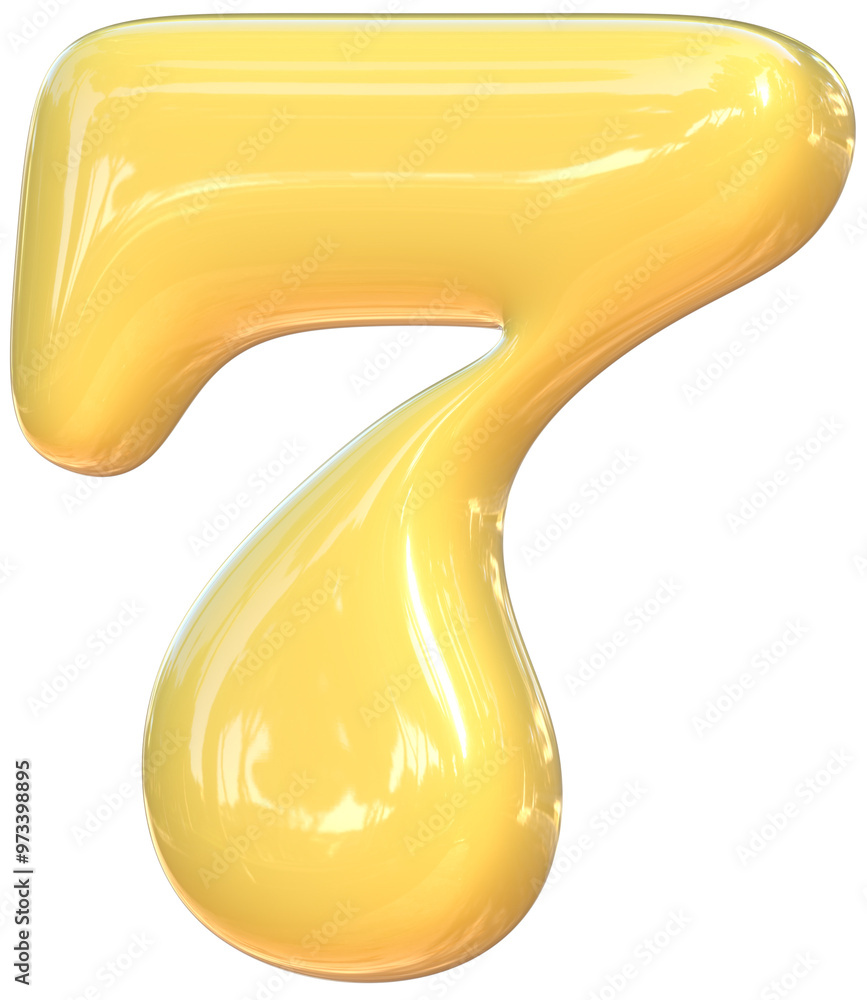 Seven 7 cute 3D number alphabet kawaii and colorful letters Seven 7 cute 3D number alphabet kawaii and colorful letters
