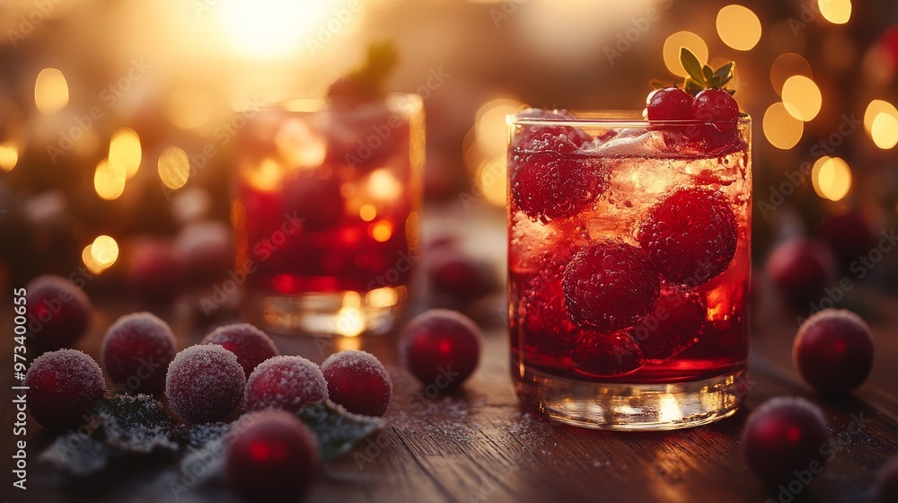 Celebrate this season with refreshing drinks featuring bokeh lights and raspberries for gatherings Celebrate this season with refreshing drinks featuring bokeh lights and raspberries for gatherings
