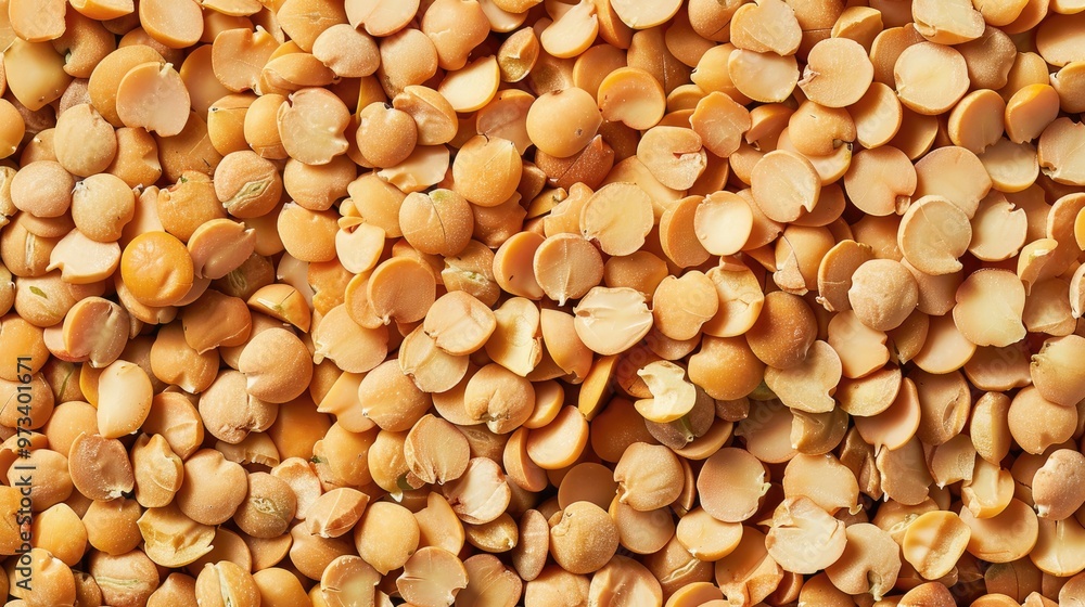Split chickpea lentils creating the backdrop Split chickpea lentils creating the backdrop