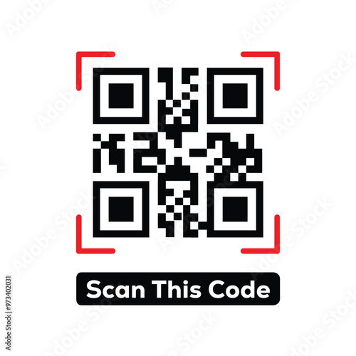 Scan QR code icon. Digital scanning qr code. QR code scan for smartphone. QR code for payment. Scan QR code symbol