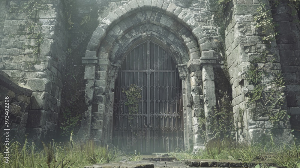 Shut lattice fortress entrance Shut lattice fortress entrance