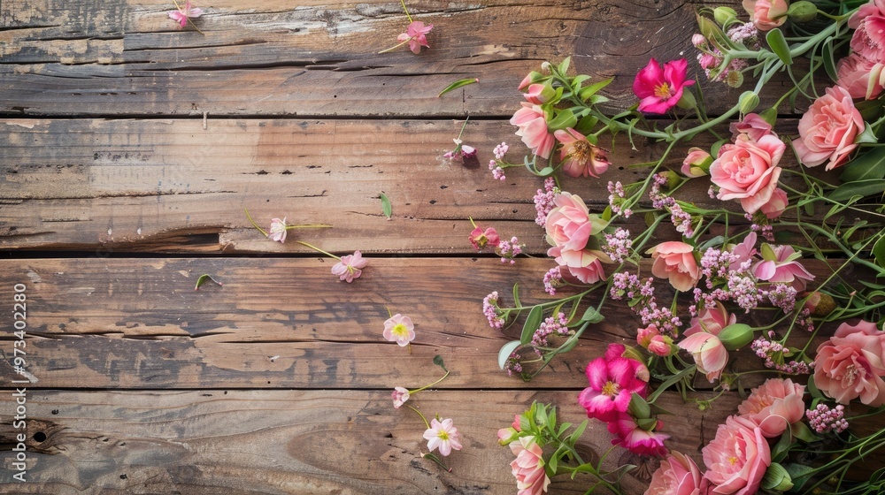 Spring flowers on rustic wood with special occasions in mind Spring flowers on rustic wood with special occasions in mind