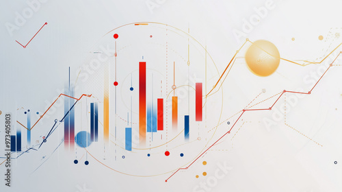 charts and graphs with statistics to innovative analyze business potential and forecast future development of companies growth.