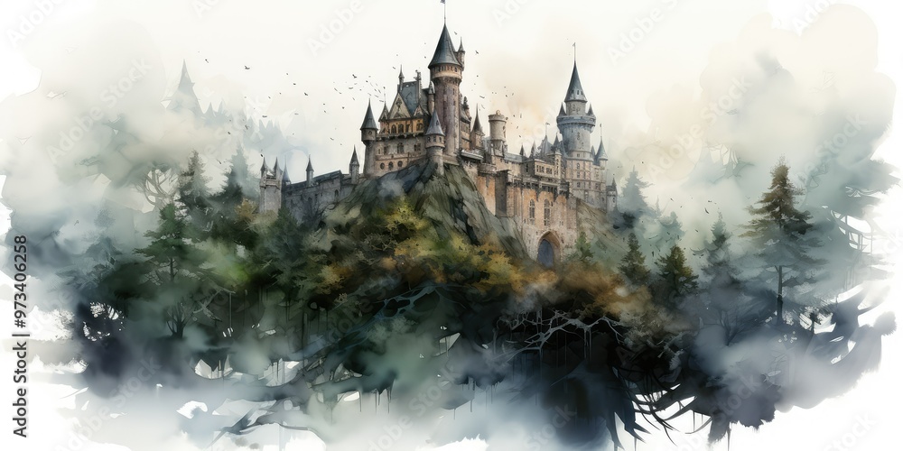 A majestic castle in the clouds A majestic castle in the clouds